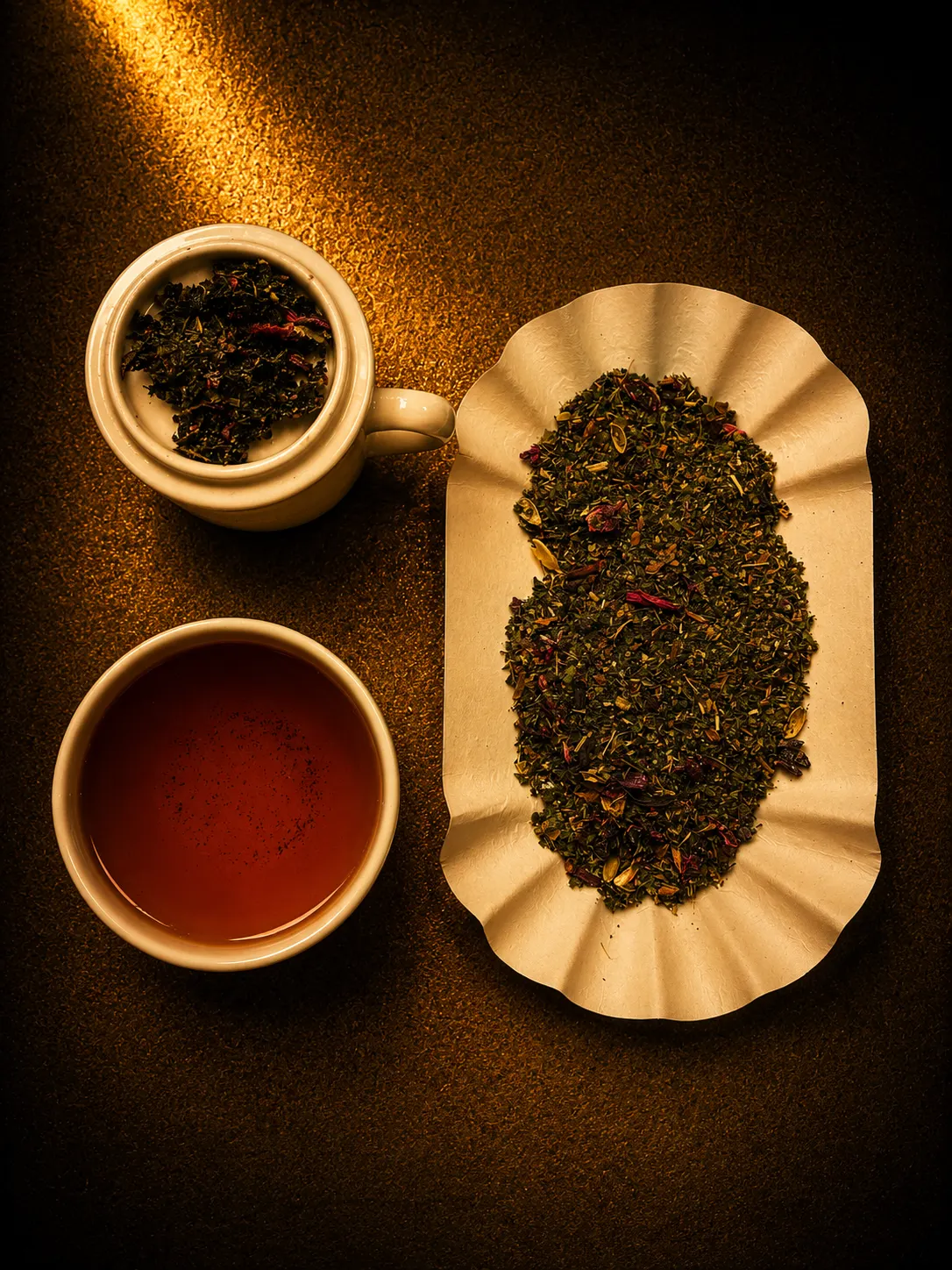 Blend 16, loose leaf and brewed cup