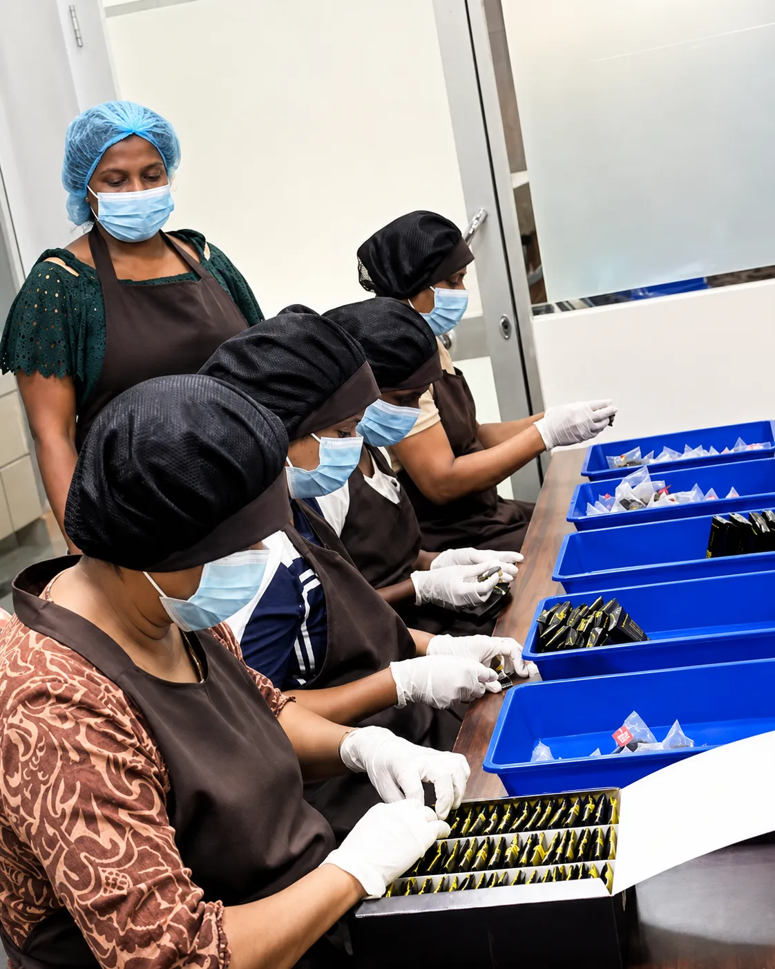Klense Supply production facility — quality-controlled tea packing